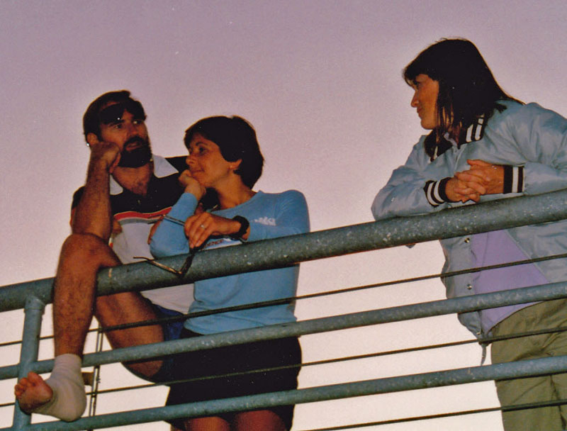 people talking outdoors 