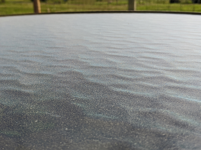 pollen on glass table