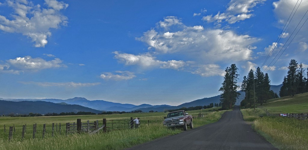 Jim and his truck alongside the road.